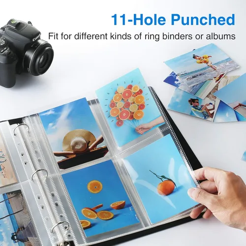 Miniatura 3 de Sooez Paquete de 30 fundas de fotos para carpeta de 3 anillos (240 imágenes), 3.5 x 5, protectores de páginas de plástico resistentes, fundas
