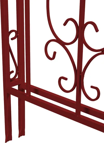 Miniatura 5 de Estructura de arco de jardín al aire libre de metal de Plow & Hearth, de 84 pulgadas de alto, entramado de celosía de hierro para plantas Rojo