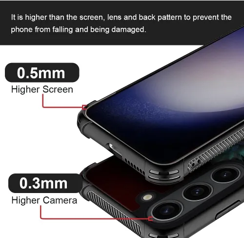 Miniatura 3 de CARLOCA Funda compatible con Samsung Galaxy S23 Plus, diseño gráfico de identidad negro espiritual lobo, a prueba de golpes, antiarañazos