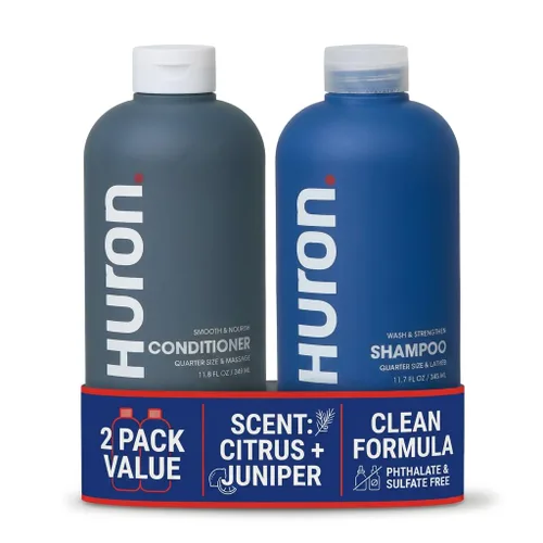 Huron Hair Duo | Juego de champú y acondicionador nutritivo para hombres | Limpia, fortalece e hidrata | Sin sulfatos ni parabenos, vegano |
