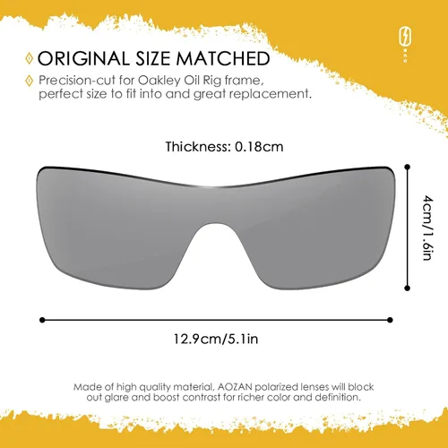 Miniatura 2 de Lentes de repuesto ANSI Z87.1 para gafas de sol Oakley Oil Rig