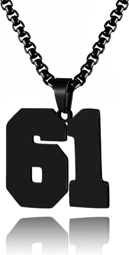 Miniatura 151 de Collar de Número Dorado para Hombre, Cadena de Acero Inoxidable con Colgante de Número para Atletas, Joyería Deportiva Personalizada para Niños