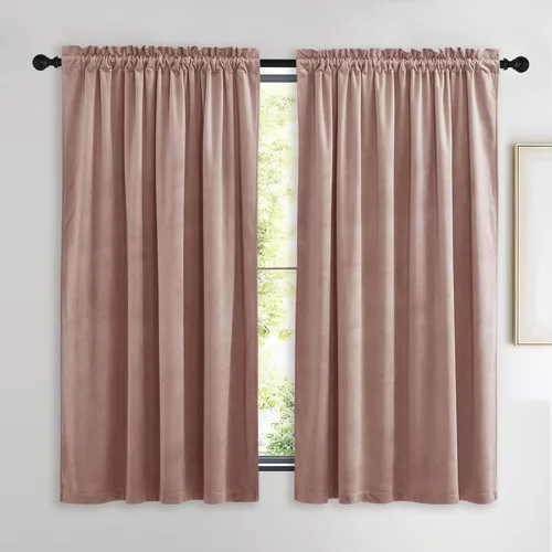 Miniatura 92 de NICETOWN Cortinas opacas de terciopelo extralargas negras de 120 pulgadas de largo para telón de fondo, cortinas de terciopelo con aislamiento Serie