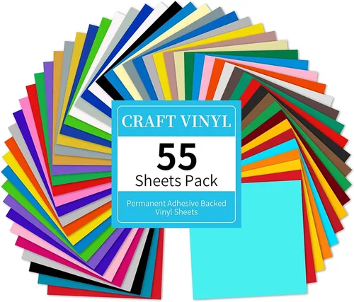 Miniatura 12 de Lya Vinyl - Paquete de 14 hojas de vinilo permanente brillante - Hojas de vinilo autoadhesivo para máquina de corte, hojas permanentes para 14