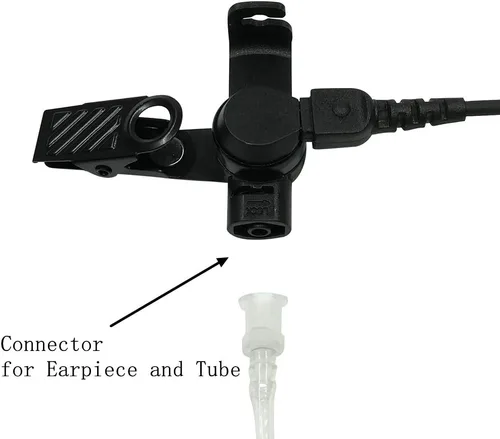 Miniatura 3 de Auriculares de radio de 2 vías de 0.138 in receptor/escucha solo auriculares de vigilancia con tubo de bobina acústica transparente Kit de audio