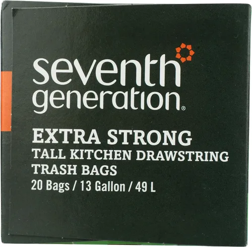 Miniatura 5 de Seventh Generation Bolsas de basura con cordón para cocina, 13 galones, 20 bolsas