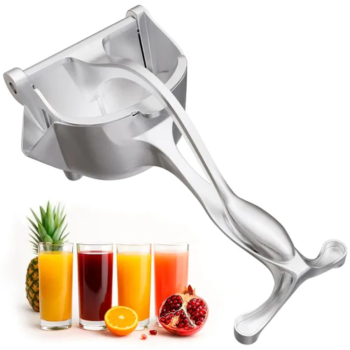 Exprimidor manual con mango ergonómico y resistente, boquilla para verter sin desorden, exprimidor de mano de aleación de aluminio | Capacidad de