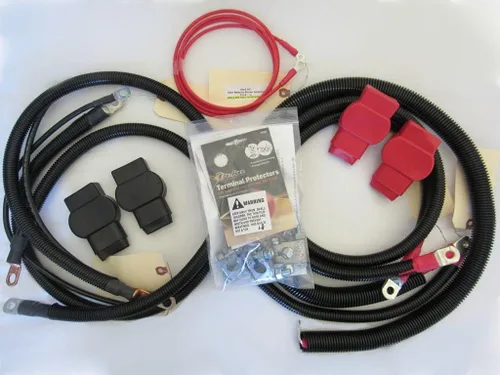 Kit Custom Battery Cables fabricado en Estados Unidos compatible con Ford F250, F350, F450 Truck Excursion 7.3L Powerstroke Diesel 1987-1997