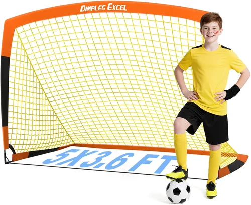 Dimples Excel Redes de Portería de Fútbol para Niños para Patio Trasero 7x5, 5x3.6, 4x3, 3x2.2 pies