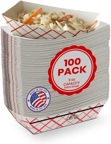 Miniatura 14 de MT Products Bandeja de comida a cuadros para almuerzo de 5 libras, bandeja desechable de papel para alimentos, paquete de 50