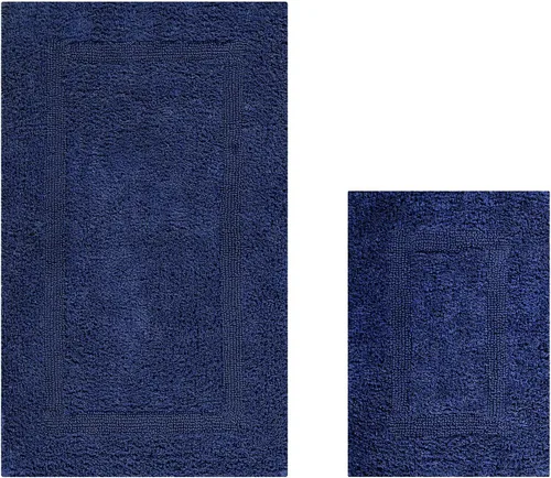 Miniatura 74 de Better Trends Alfombra de Inodoro en Forma de U Cubierta de Asiento de Inodoro de Lujo 100% Algodón Absorbente de Agua, Cubierta de Tapa Reversible