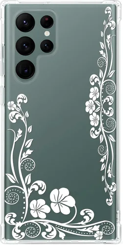 Miniatura 9 de Funda transparente floral para Galaxy S22 Ultra para mujeres/niñas, bonita funda de teléfono para Samsung Galaxy S22 Ultra 5G, diseño de flores