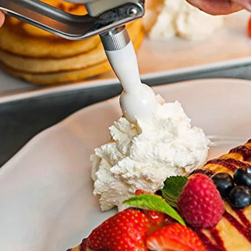Miniatura 4 de Piezas de repuesto para dispensador de crema batida Fabricante de postres 3 consejos de decoración Gourmet Whip Culinary Soporte de cargador