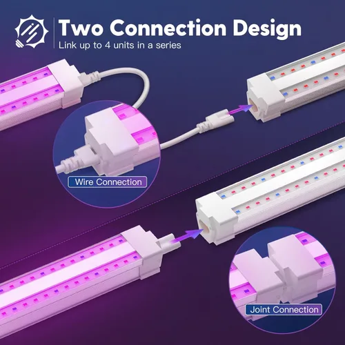 Miniatura 5 de FREELICHT Paquete de 2 luces LED de crecimiento de 4 pies, 40 W (equivalente a 250 W), rojo azul (660 nm+460 nm) luz de crecimiento de espectro