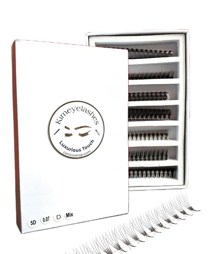 Miniatura 4 de 1000 extensiones de pestañas postizas en abanico Wispy 0.05 0.07 longitudes mixtas 10-16mm 5D 7D pestañas de volumen abanicos sueltos C D rizado