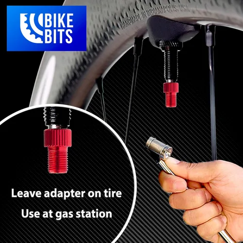 Miniatura 4 de Adaptador de válvula Presta para bicicleta – Convierte Presta a Schrader – Francés/Reino Unido a Estados Unidos – infla neumáticos con bomba Gorras