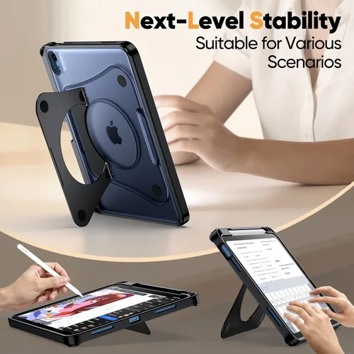 Miniatura 4 de JETech Funda con función atril para iPad (A16) de 11ª/10ª generación (2025/2022) con soporte para lápices, funda delgada a prueba de golpes, parte