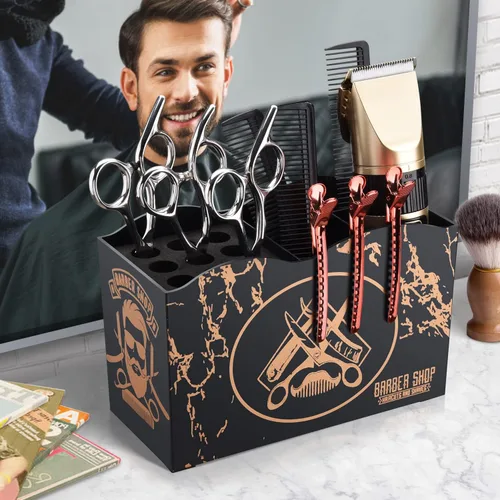 Miniatura 6 de Noverlife - Caja organizadora profesional para tijeras de barbero, organizador de almacenamiento para tijeras de peluquería de salón, peines, clips