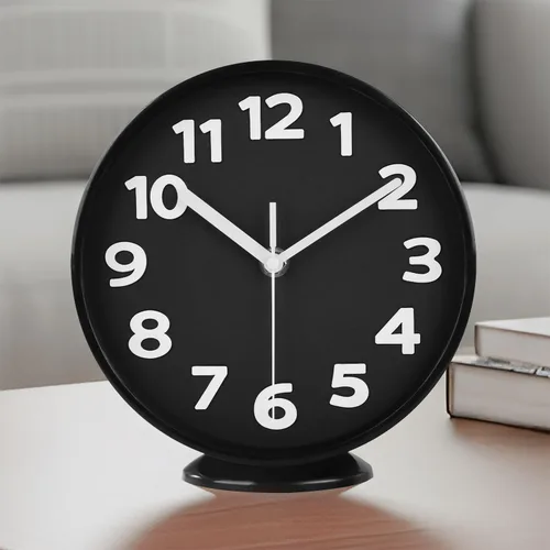 Miniatura 13 de JENLYSTIME Reloj moderno de 12 pulgadas para interiores y exteriores, esfera redonda brillante y colorida, reloj de pared silencioso de cuarzo que