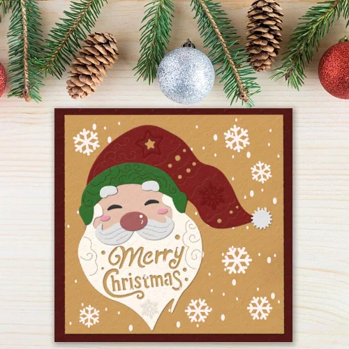 Miniatura 5 de Troqueles de corte de metal de Papá Noel de Navidad para suministros de fabricación de tarjetas, troqueles de Navidad de Papá Noel troquelado