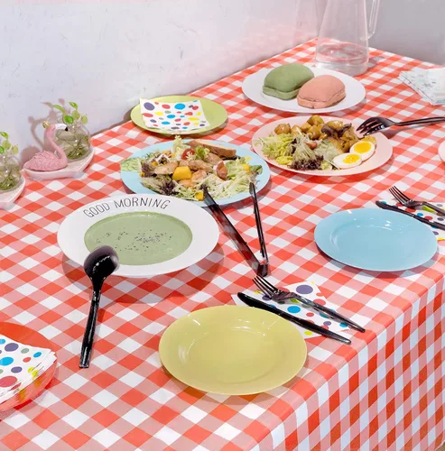 Miniatura 5 de Juego de utensilios de plástico para servir, 18 piezas, 9 pulgadas, negro
