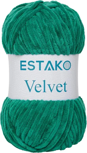 Miniatura 56 de Estako Manta de felpilla de terciopelo amigurumi para tejer y tejer, súper voluminosa, 3.53 oz (132 yardas) (1710 - naranja)