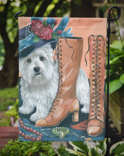 Miniatura 355 de Caroline's Treasures PPP3090GF - Bandera decorativa para jardín de bulldog inglés y otoño, para exteriores, patio, flores, tamaño de jardín