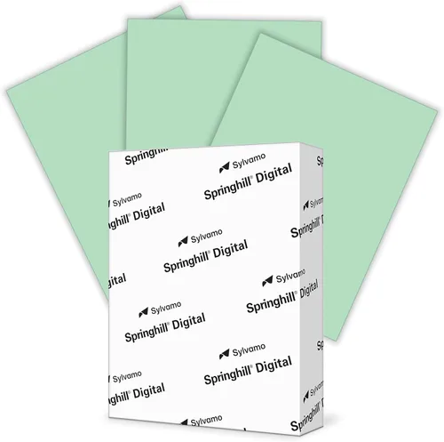 Springhill Papel de cartulina verde de 8.5" x 11", 67lb Vellum Bristol, 147gsm, 250 hojas (1 resma) – Cartulina premium ligera, papel de impresora