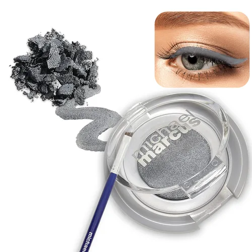 Miniatura 9 de michael marcus Delineador de ojos y pincel para pastel, 2 piezas de delineador de ojos prensado en seco activado por agua y cepillo profesional