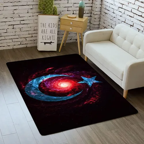 Miniatura 44 de Alfombra de espacio exterior para habitación de niños, 3 x 5 pies, alfombra Galaxy para dormitorio de niños, suave, antideslizante, sistema solar
