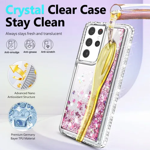 Miniatura 286 de NGB - Funda de teléfono diseñada para Samsung Galaxy S9+ Plus, morado/azul, con purpurina líquida para mujeres y niñas, con protector de pantalla