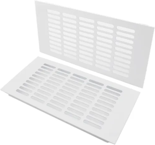 Miniatura 23 de 2 fundas para ventilación de aire, rejilla de ventilación de aleación de aluminio blanca rectangular, cubierta de rejilla de metal para armario