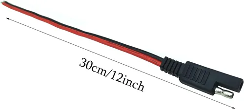 Miniatura 3 de Cable de extensión SAE de un solo extremo, 2 cables de enchufe de desconexión rápida SAE de 14 AWG para automóvil y panel solar (1 pie/11.8 in)
