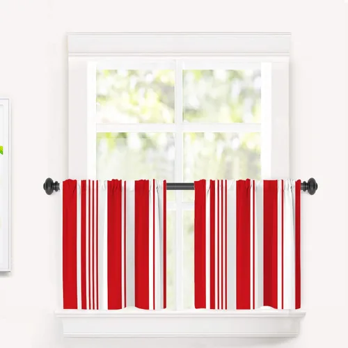 Miniatura 200 de Cortinas opacas de poliéster multicapa para cafetería, con diseño de diamantes, 2 unidades, 26 x 24 pulgadas