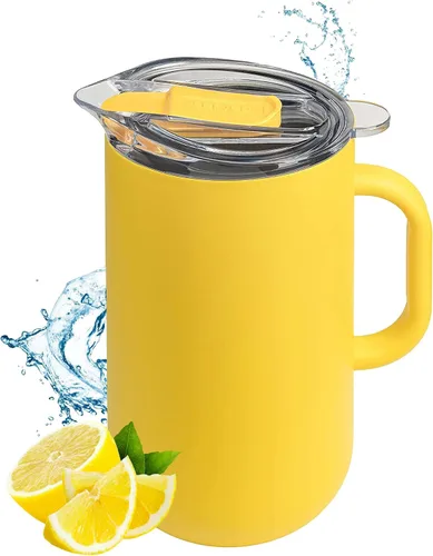 Miniatura 12 de Jarra Premium Aislada de Served (0.87 cuartos de galón/66oz) - Jarra de Acero Inoxidable con Pared Doble, Forrada en Cobre con Tapa - Jarra Térmica