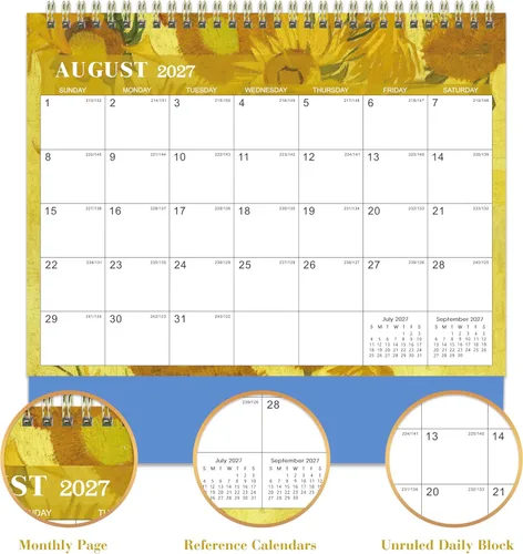 Miniatura 4 de Calendario de escritorio 2026 - de enero de 2026 a diciembre de 2026, calendario de escritorio plegable 2026, calendario de escritorio de 12 meses