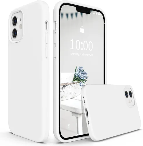 Miniatura 10 de SURPHY Diseñada para iPhone 12 y iPhone 12 Pro de 6.1 pulgadas, funda gruesa de silicona líquida (con forro de microfibra) para iPhone 12 y 12 Pro