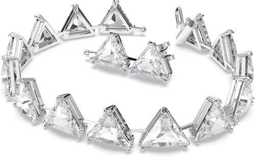 Miniatura 2 de SWAROVSKI Ortyx, pendientes y pulsera colección de joyas de cristal, cristales transparentes, acabado rodio