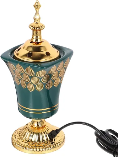 MAGICLULU Quemador eléctrico de incienso estilo Oriente Medio, quemador de aroma enchufable para hogar, oficina, sala de yoga, relajación, 7.67 x