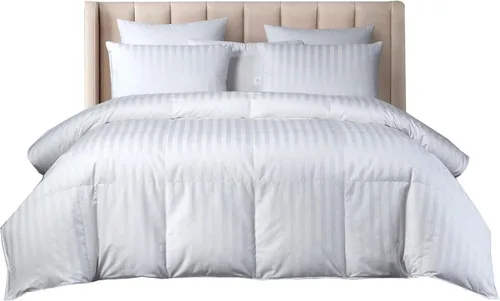 Beautyrest Edredón de plumón de ganso blanco húngaro de algodón cultivado en Estados Unidos, para todas las estaciones, tamaño individual, 750