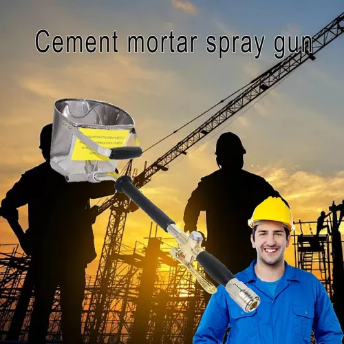 Miniatura 6 de YOUHO Pulverizador de estuco de pared de yeso pulverizador de cemento mortero pistola tolva herramienta, con kit de conexión de compresor 4 Jet