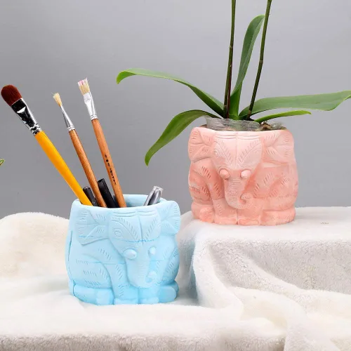 Miniatura 4 de Molde de silicona concreto 3D redondo con maceta animal que hace el molde