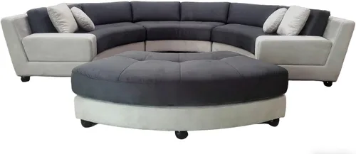 Miniatura 11 de Stendmar L forma U forma reversible moderno microfibra tela sofá seccional sofá conjunto S150DBR