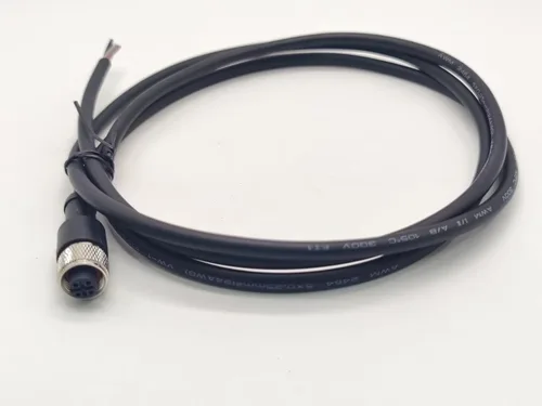 Miniatura 20 de Elecbee Cable M12 A-Code Conector recto de cabeza hembra individual Cable eléctrico de enchufe de aviación (cable de 12 pines 1M/3.3 pies)