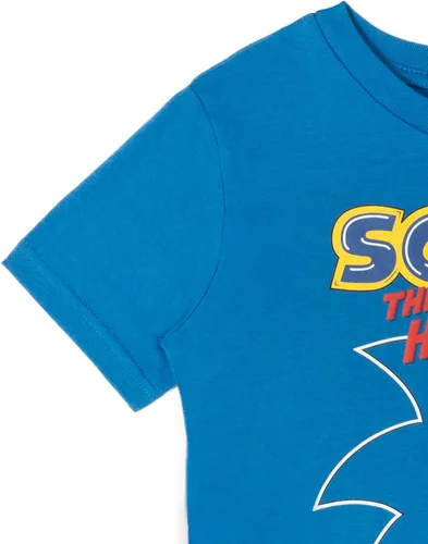 Miniatura 3 de SEGA Sonic the Hedgehog - Conjunto de camiseta atlética y pantalones cortos de malla, tallas para niños pequeños y grandes (2T - 18-20)