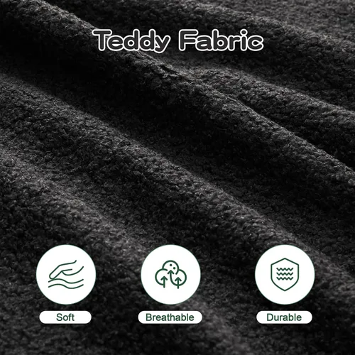 Miniatura 8 de Sofás de peluche sin hueso para sala de estar, juego de sofá modular negro con asiento profundo, sofá de gran tamaño, sofás para sala, cómodos sofás