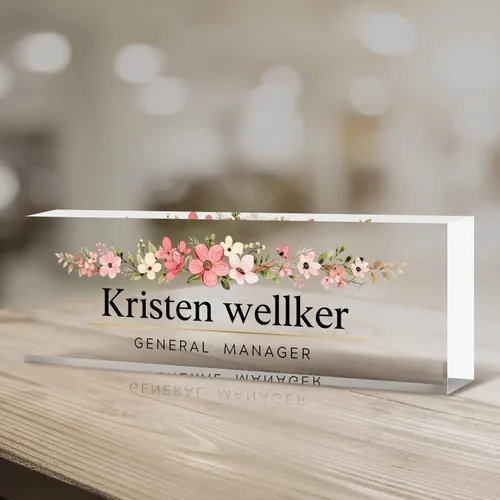 Miniatura 21 de Placa de nombre de escritorio personalizada, placas de identificación acrílicas personalizadas para escritorio, accesorio de oficina para mujeres