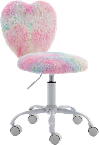 Miniatura 12 de Butterfly - Escritorio y silla para niños, ajustable, giratorio, peludo, azul, para el hogar, dormitorio, escuela, dormitorio
