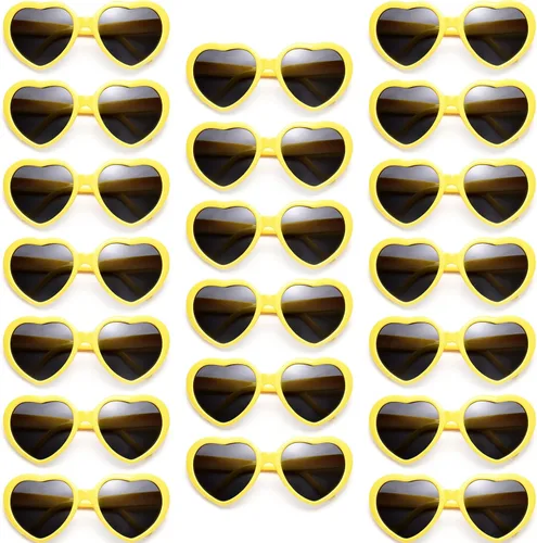 Pibupibu Paquete de 1020 gafas de sol de estilo retro con corazón de colores neón