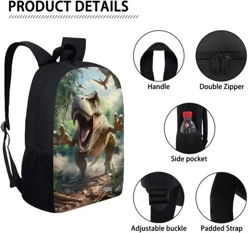 Miniatura 14 de HUGS IDEA Juego de 3 bolsas escolares con aislamiento térmico para el almuerzo, estuche para lápices